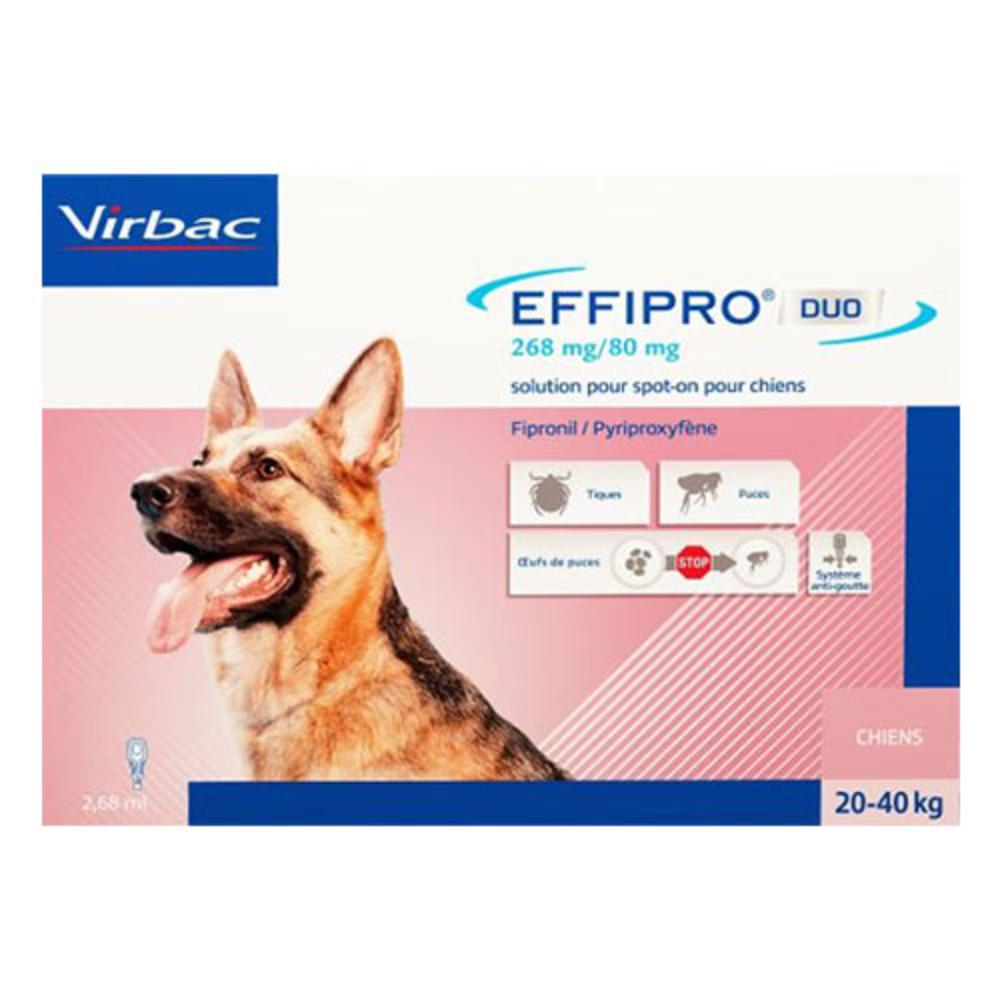 Effipro Duo Flea And Tick Spot-On Large Dogs 45 To 88 Lbs (Pink) 4 Pack